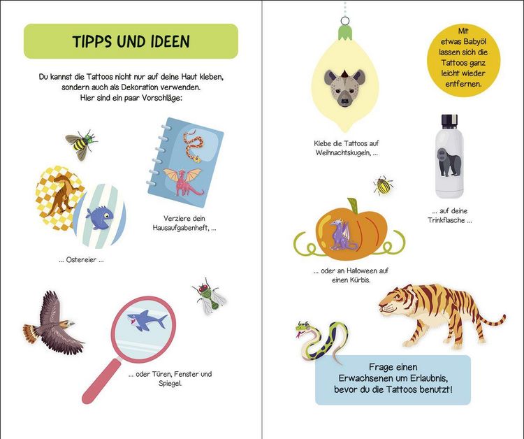 Produktbild: Meine sch&ouml;nsten Kindertattoos - Wilde Tiere
