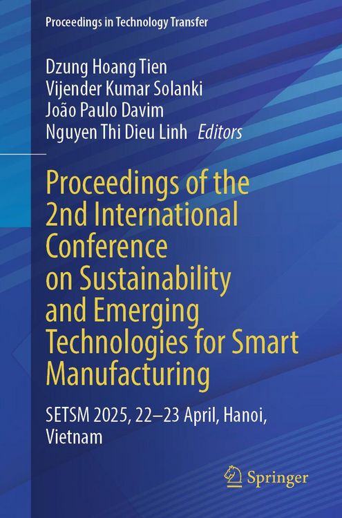 Produktbild: Proceedings of the 2nd International Conference on Sustainability and Emerging Technologies for Smart Manufacturing
