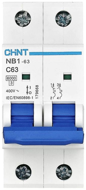 Produktbild: Chint 179665 NB1-63 2P C40 6kA DB Leitungsschutzschalter 2polig 40A 240 V, 415V