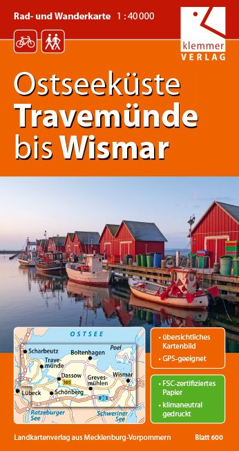 Produktbild: Rad- und Wanderkarte Ostseek&uuml;ste Travem&uuml;nde bis Wismar