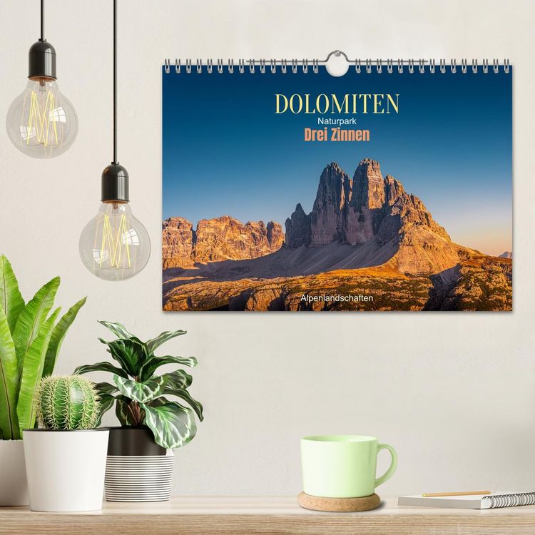 Produktbild: Dolomiten, Drei Zinnen Naturpark: Alpenlandschaften (Wandkalender 2026 DIN A4 quer), CALVENDO Monatskalender