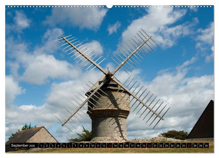 Produktbild: Windm&uuml;hlen in Europa (Wandkalender 2026 DIN A2 quer), CALVENDO Monatskalender