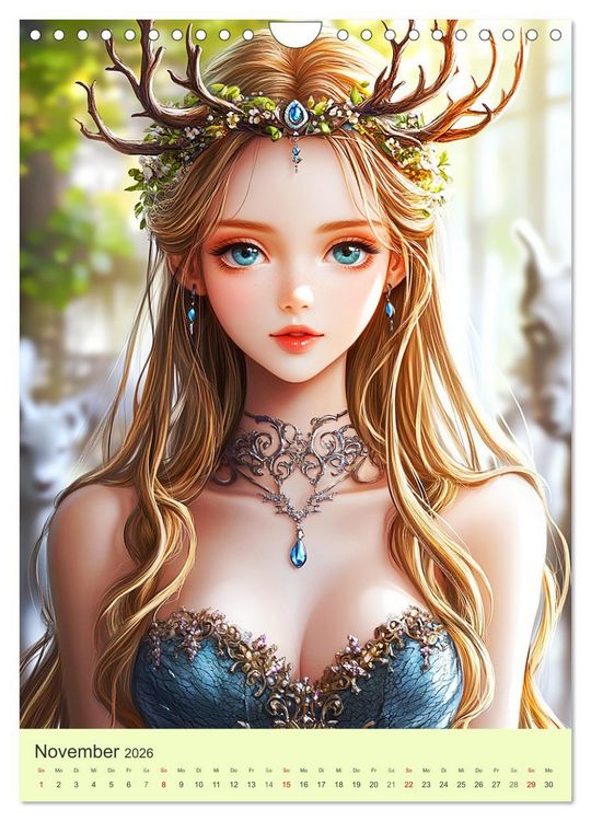 Produktbild: Keltische Mythen. Die magische Anderwelt-Fantasy im Manga-Stil (Wandkalender 2026 DIN A4 hoch), CALVENDO Monatskalender