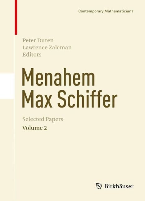 Produktbild: Menahem Max Schiffer: Selected Papers Volume 2
