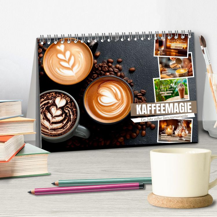 Produktbild: Kaffeemagie - Ein Jahr voller Genussmomente (Tischkalender 2026 DIN A5 quer), CALVENDO Monatskalender