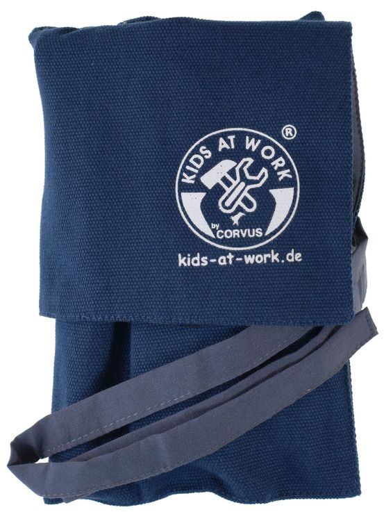 Produktbild: Corvus A600356 - Kids-at-Work, Werkzeugrolle gro&szlig; Set01 (mit Werkzeug), Werkzeugtasche mit 5 F&auml;cher, Stoff, blau, 20x37cm