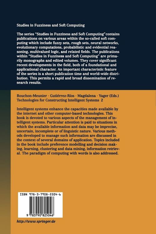 Produktbild: Technologies for Constructing Intelligent Systems 2