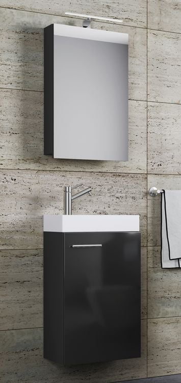 Produktbild: 3-tlg G&auml;ste WC Waschplatz Waschtisch Slito Schrank