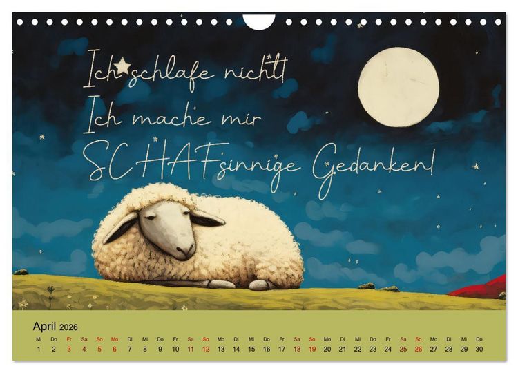 Produktbild: Schafspr&uuml;che (Wandkalender 2026 DIN A4 quer), CALVENDO Monatskalender