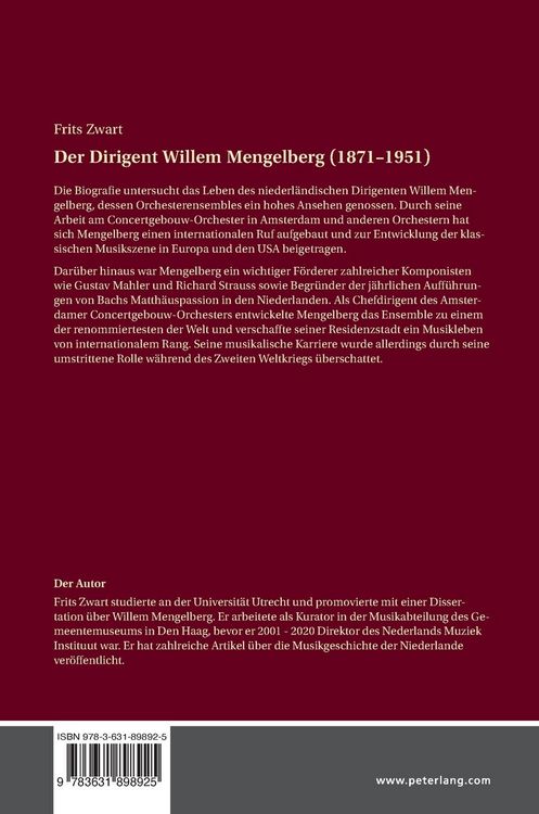 Produktbild: Der Dirigent Willem Mengelberg (1871&ndash;1951)