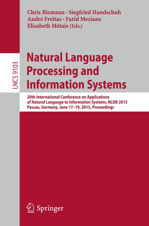 Produktbild: Natural Language Processing and Information Systems