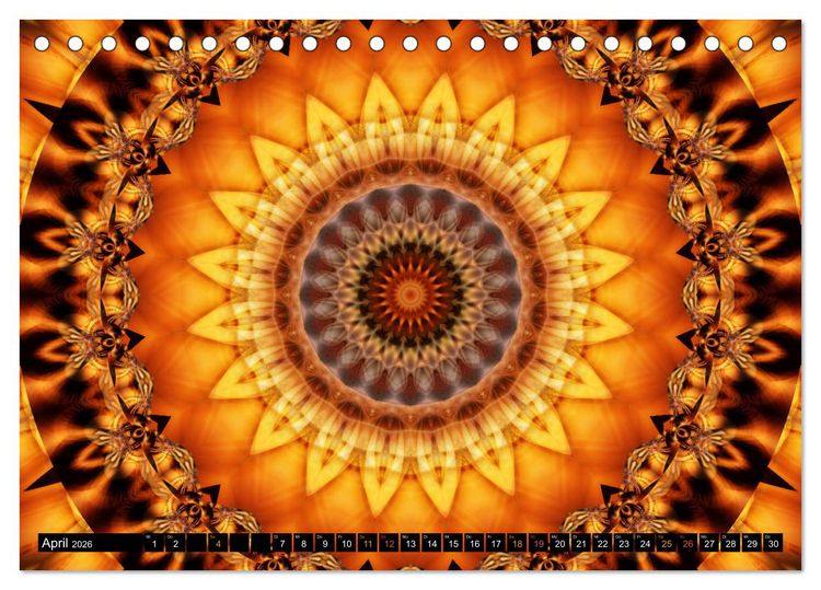 Produktbild: Energie - Mandalas in orange (Tischkalender 2026 DIN A5 quer), CALVENDO Monatskalender