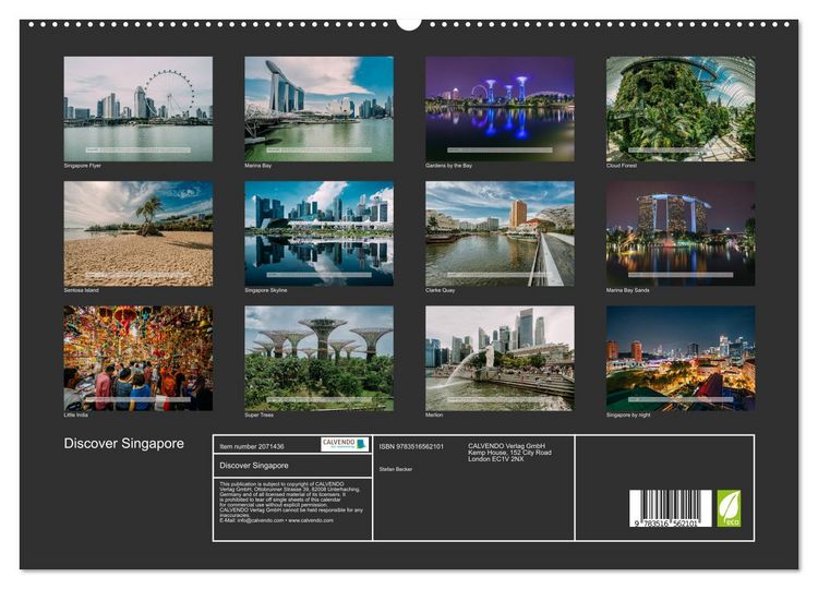 Produktbild: Discover Singapore (High Quality Premium Wall Calendar 2026 DIN A2 landscape),CALVENDO 12 Month Wall Calendar