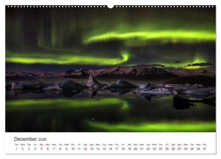 Produktbild: Iceland Aurora - Night Photography by Tony Prower (High Quality Premium Wall Calendar 2026 DIN A2 landscape),CALVENDO 12 Month Wall Calendar