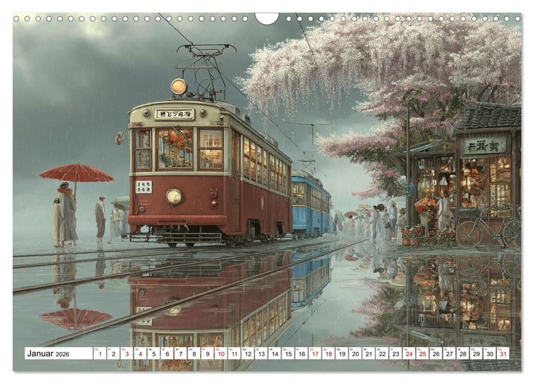 Produktbild: Stra&szlig;enbahnen - Pulsadern der Stadt (Wandkalender 2026 DIN A3 quer), CALVENDO Monatskalender
