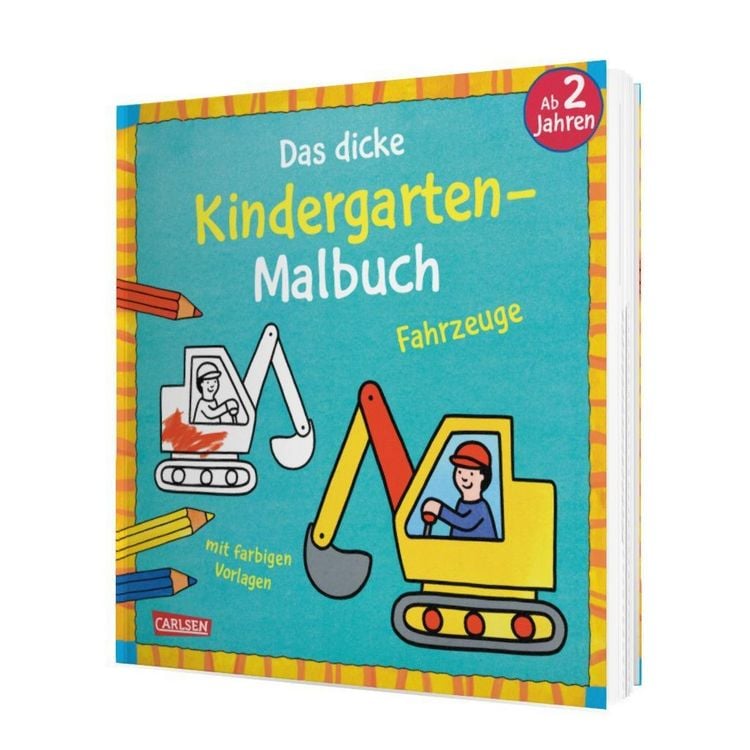 Produktbild: Ausmalbilder f&uuml;r Kita-Kinder: Das dicke Kindergarten-Malbuch: Fahrzeuge