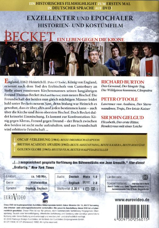 Produktbild: Becket - Ein Leben gegen die Krone