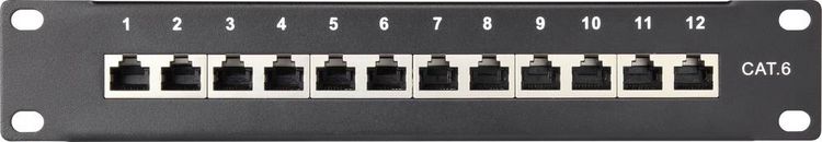 Produktbild: Renkforce Netzwerk-Patchpanel 254mm (10\") CAT 6 1 HE Best&uuml;ckt