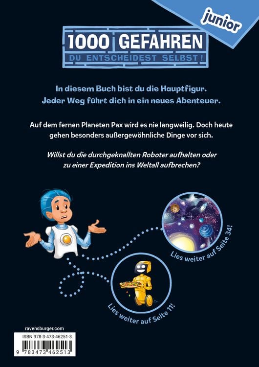 Produktbild: 1000 Gefahren junior - Abenteuer auf Planet Pax (Erstlesebuch mit 'Entscheide selbst'-Prinzip für Kinder ab 7 Jahren)