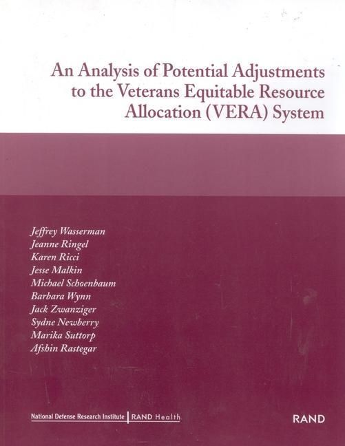 Produktbild: An Analysis of Potential Adjustments to the Veterans Equitable Resource Allocation (Vera) System