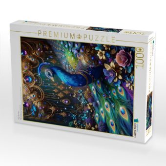 Produktbild: CALVENDO Puzzle Magie des Pfaus | 1000 Teile Lege-Gr&ouml;&szlig;e 64x48cm Foto-Puzzle f&uuml;r gl&uuml;ckliche Stunden