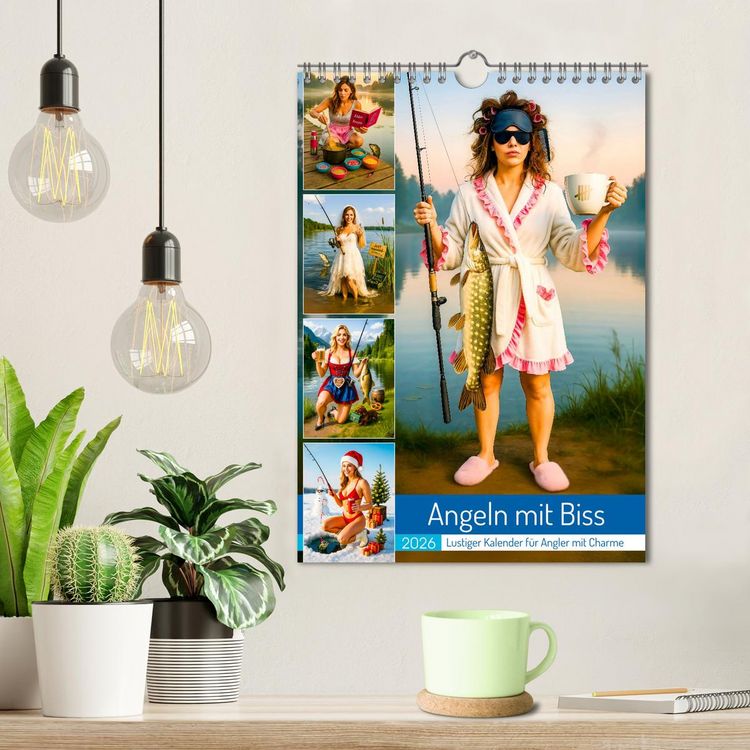 Produktbild: Angeln mit Biss - Lustiger Kalender f&uuml;r Angler mit Charme (Wandkalender 2026 DIN A4 hoch), CALVENDO Monatskalender