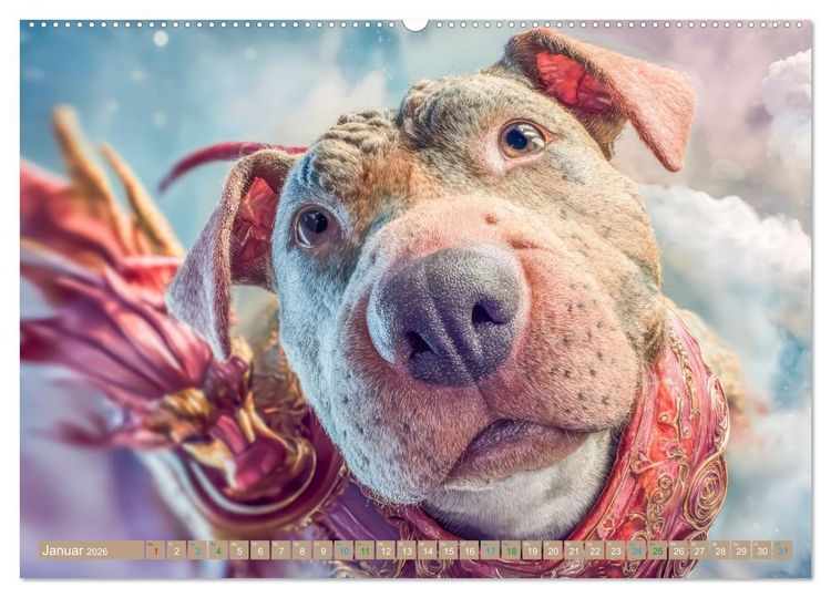 Produktbild: Punkerhunde - Witzige Illustrationen (Wandkalender 2026 DIN A2 quer), CALVENDO Monatskalender