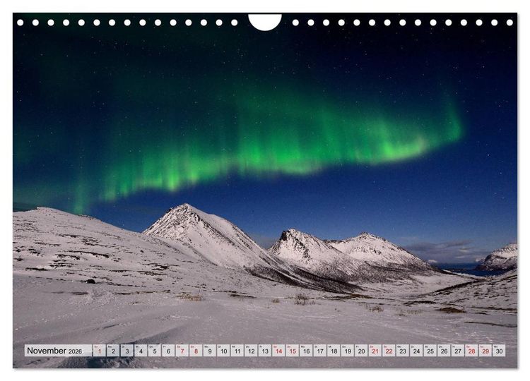 Produktbild: Aurora Borealis: Polarlichter in Norwegen (Wandkalender 2026 DIN A4 quer), CALVENDO Monatskalender