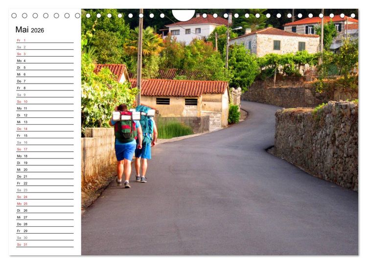 Produktbild: Jakobsweg - Camino Portugues Central (Wandkalender 2026 DIN A4 quer), CALVENDO Monatskalender