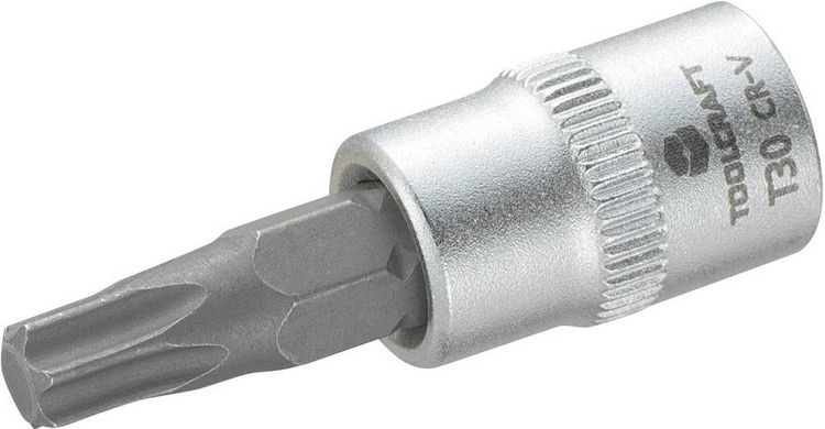 Produktbild: TOOLCRAFT T30 816153 T-Profil Steckschl&uuml;ssel-Bit-Einsatz T 30 1/4\" (6.3 mm)