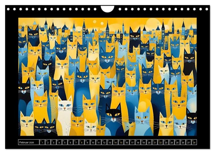 Produktbild: Schnurrendes Katzenget&uuml;mmel (Wandkalender 2026 DIN A4 quer), CALVENDO Monatskalender