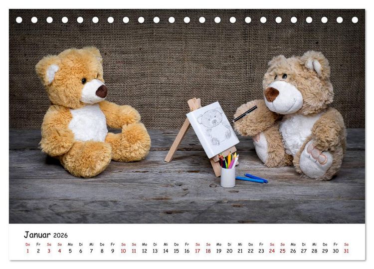 Produktbild: Eddy, der Teddy (Tischkalender 2026 DIN A5 quer), CALVENDO Monatskalender