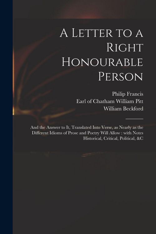 Produktbild: A Letter to a Right Honourable Person