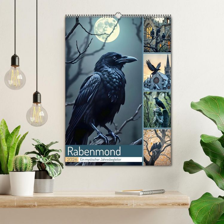 Produktbild: Rabenmond - Ein mystischer Jahresbegleiter (Wandkalender 2026 DIN A2 hoch), CALVENDO Monatskalender