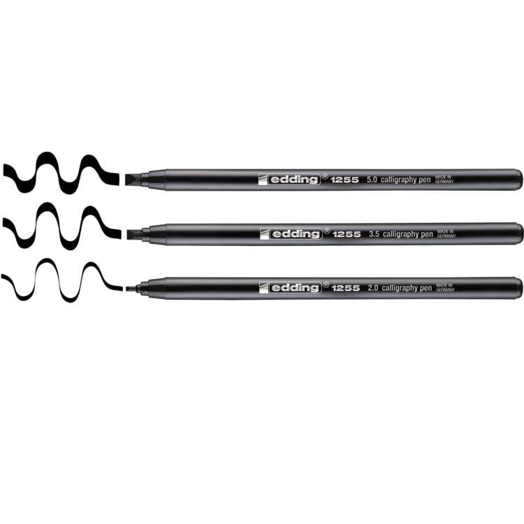 Produktbild: edding 1255 Fasermaler calligraphy pen 3er Set