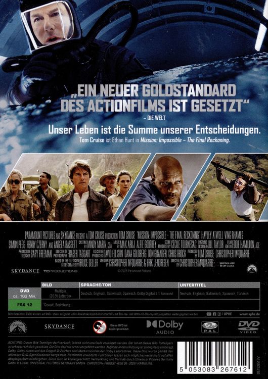 Produktbild: Mission: Impossible - The Final Reckoning (DVD)