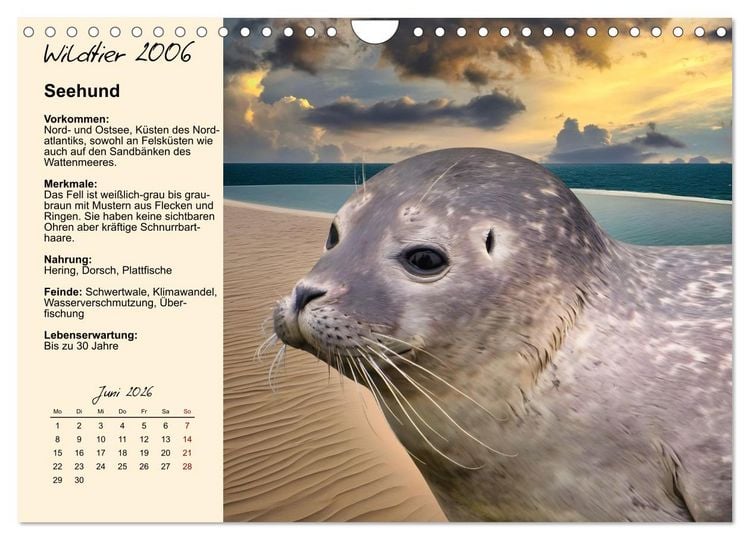 Produktbild: Wildtiere des Jahres (Wandkalender 2026 DIN A4 quer), CALVENDO Monatskalender