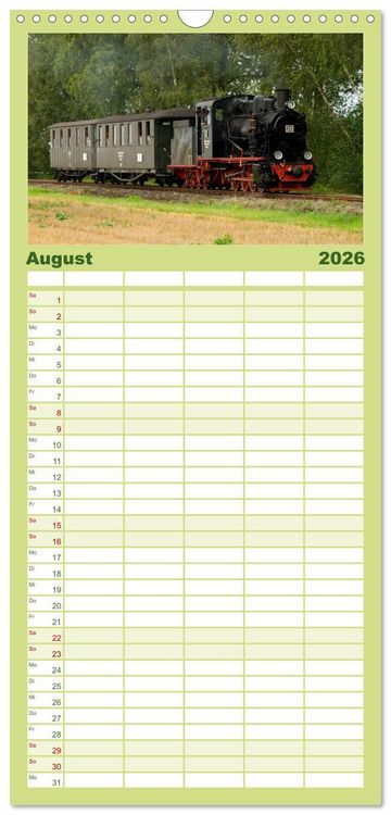 Produktbild: Familienplaner 2026 - Schmalspurbahnen in Sachsen Anhalt mit 5 Spalten (Wandkalender, 21 x 45 cm) CALVENDO