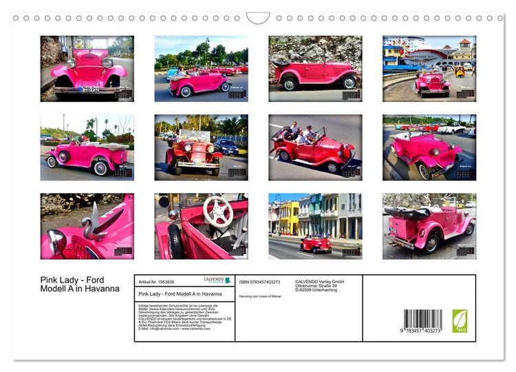 Produktbild: Pink Lady - Ford Modell A in Havanna (Wandkalender 2026 DIN A3 quer), CALVENDO Monatskalender