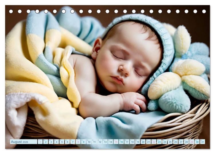 Produktbild: Schlummernde Babys (Tischkalender 2026 DIN A5 quer), CALVENDO Monatskalender
