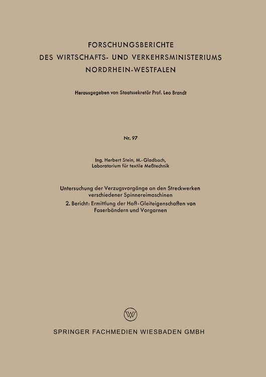 Produktbild: Untersuchung der Verzugsvorg&auml;nge an den Streckwerken verschiedener Spinnereimaschinen