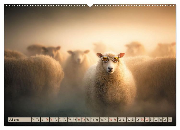 Produktbild: Die unglaublichen Abenteuer eines durchschnittlichen Schafs (Wandkalender 2026 DIN A2 quer), CALVENDO Monatskalender