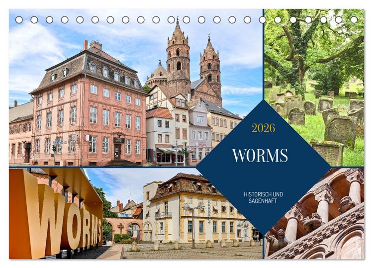 Produktbild: Worms - historisch und sagenhaft (Tischkalender 2026 DIN A5 quer), CALVENDO Monatskalender