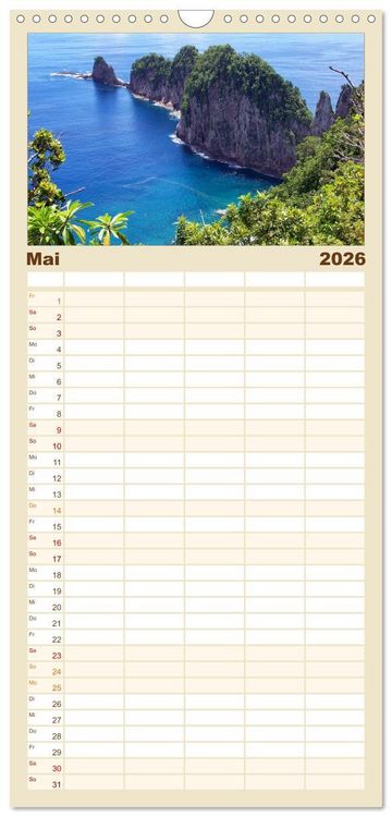 Produktbild: Familienplaner 2026 - Urlaubstr&auml;ume mit 5 Spalten (Wandkalender, 21 x 45 cm) CALVENDO