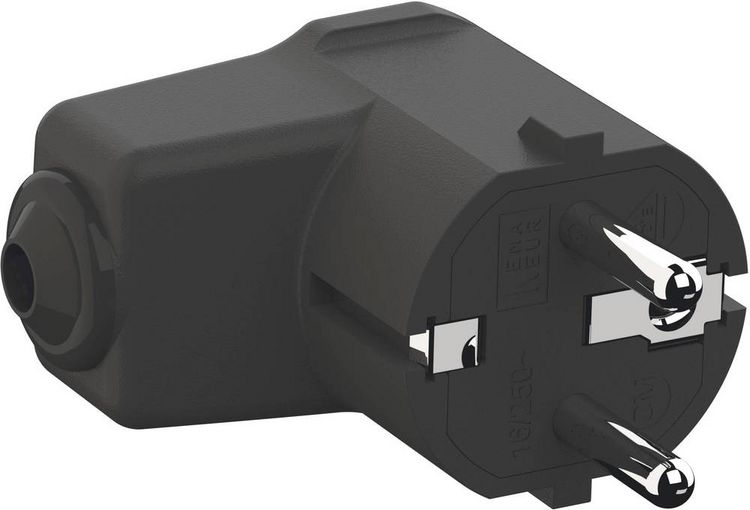 Produktbild: Bachmann 960.102 Schutzkontakt-Winkelstecker Polypropylen 250V Schwarz IP20