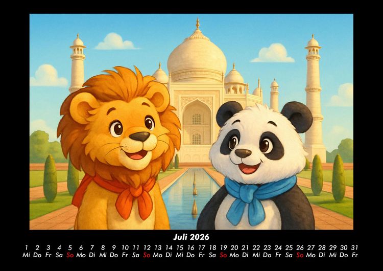 Produktbild: Buschi und Pippin - Reise zu den Weltwundern 2026 Fotokalender DIN A3