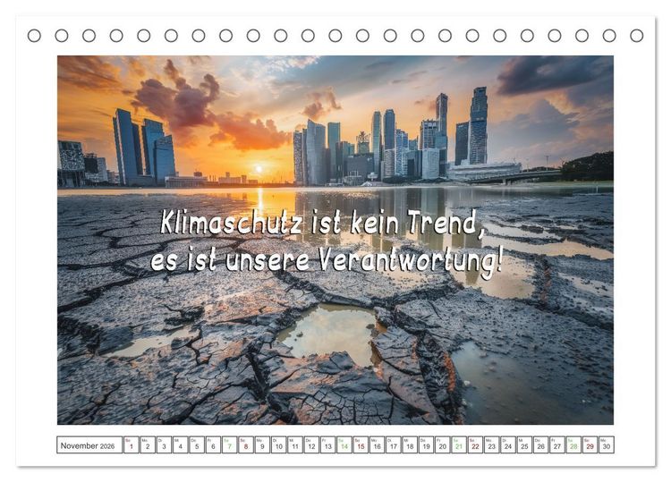Produktbild: Das Klima in Aufruhr - Die Spirale der globalen Erw&auml;rmung (Tischkalender 2026 DIN A5 quer), CALVENDO Monatskalender