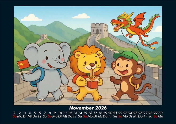 Produktbild: Raffi, Buschi & Milo - Drei Freunde auf Weltreise 2026 Fotokalender DIN A5