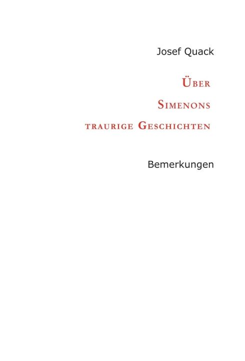 Produktbild: &Uuml;ber Simenons traurige Geschichten