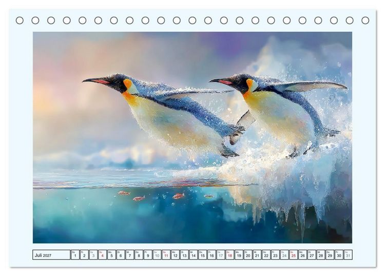 Produktbild: Pinguine. Momente im ewigen Eis (Tischkalender 2027 DIN A5 quer), CALVENDO Monatskalender